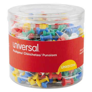 Universal® Colored Push Pins, Plastic, Assorted, 3-8", 400-pack freeshipping - TVN Wholesale